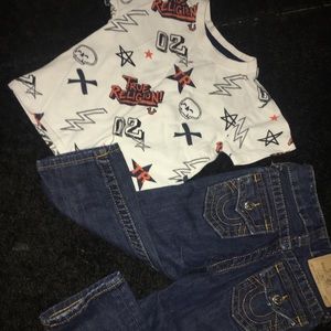 Toddler boys true religion outfit size 2t